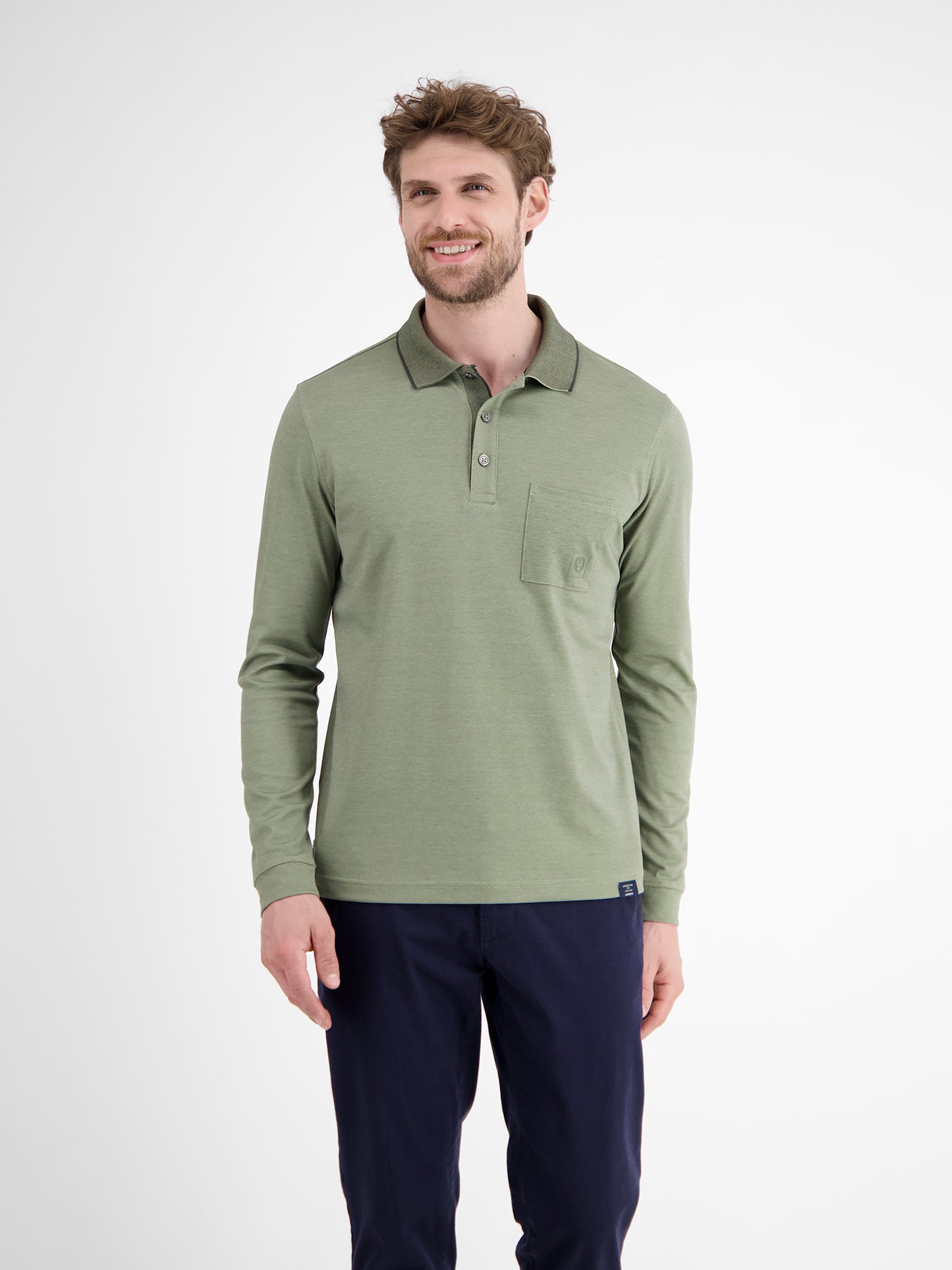 Lerros Polo Lange mouw Kleur Nordic Olive