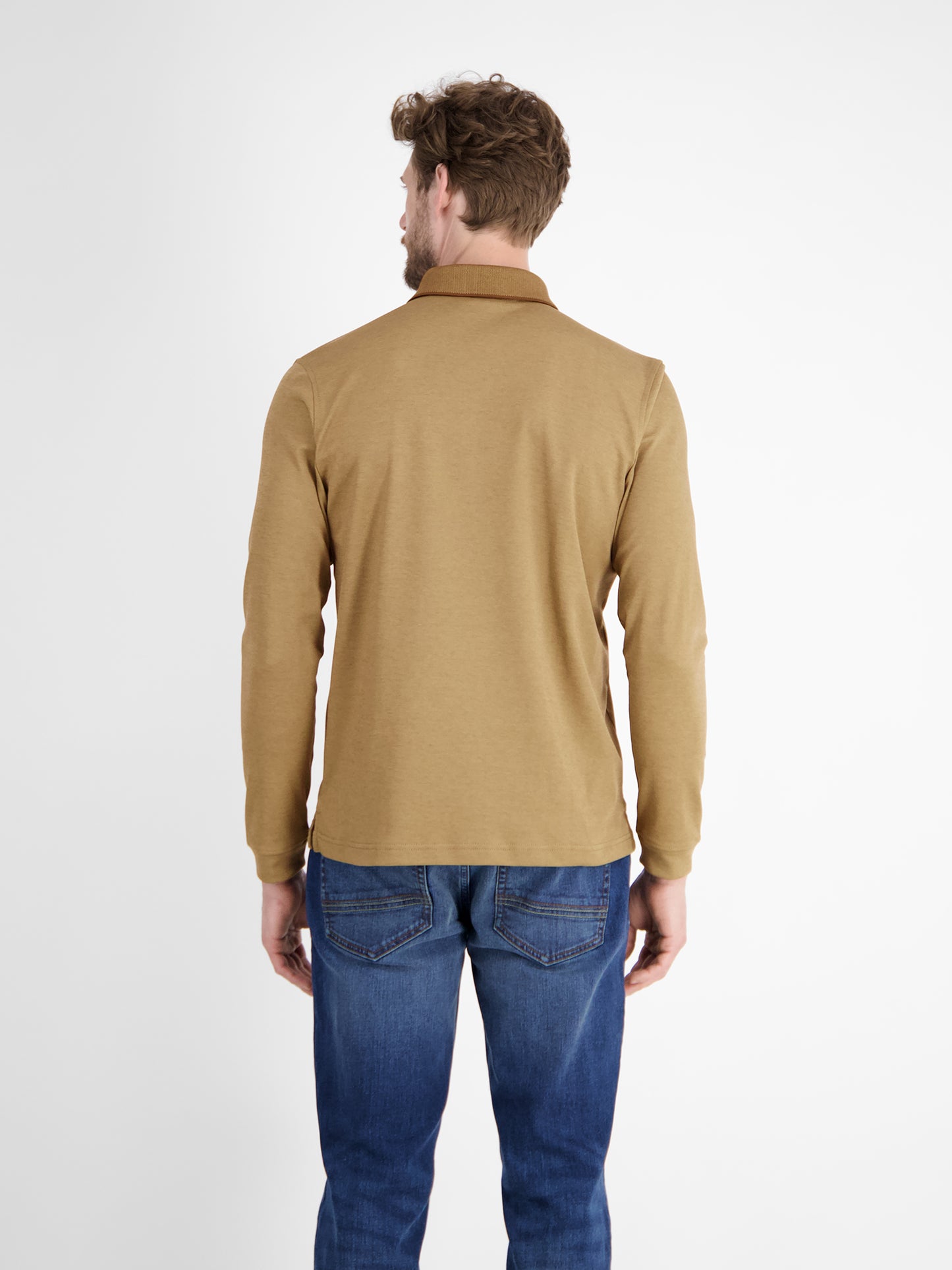 Lerros Polo Lange mouw Kleur Light Coffee