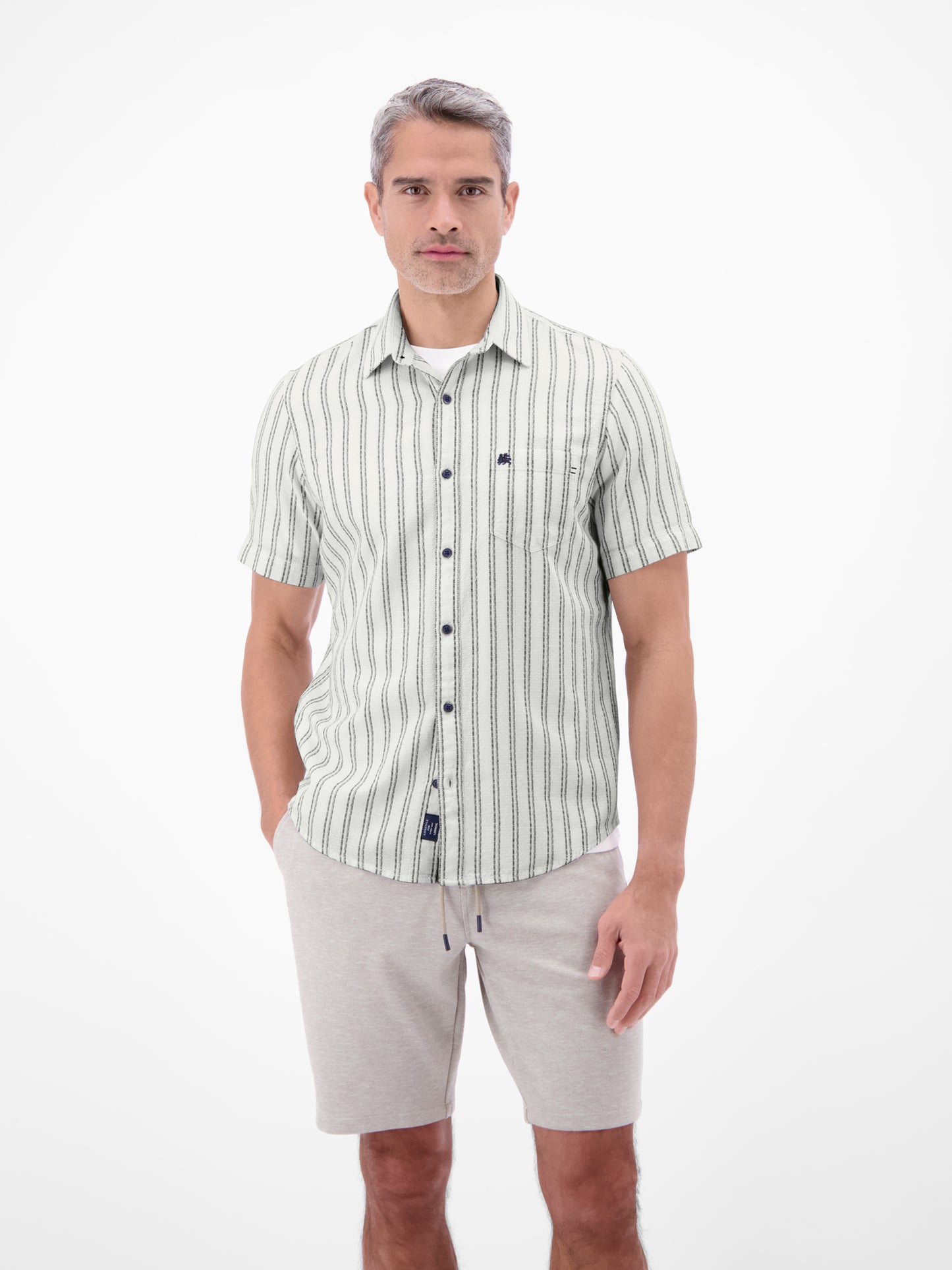 Lerros Overhemd Korte mouw Kleur Broken White