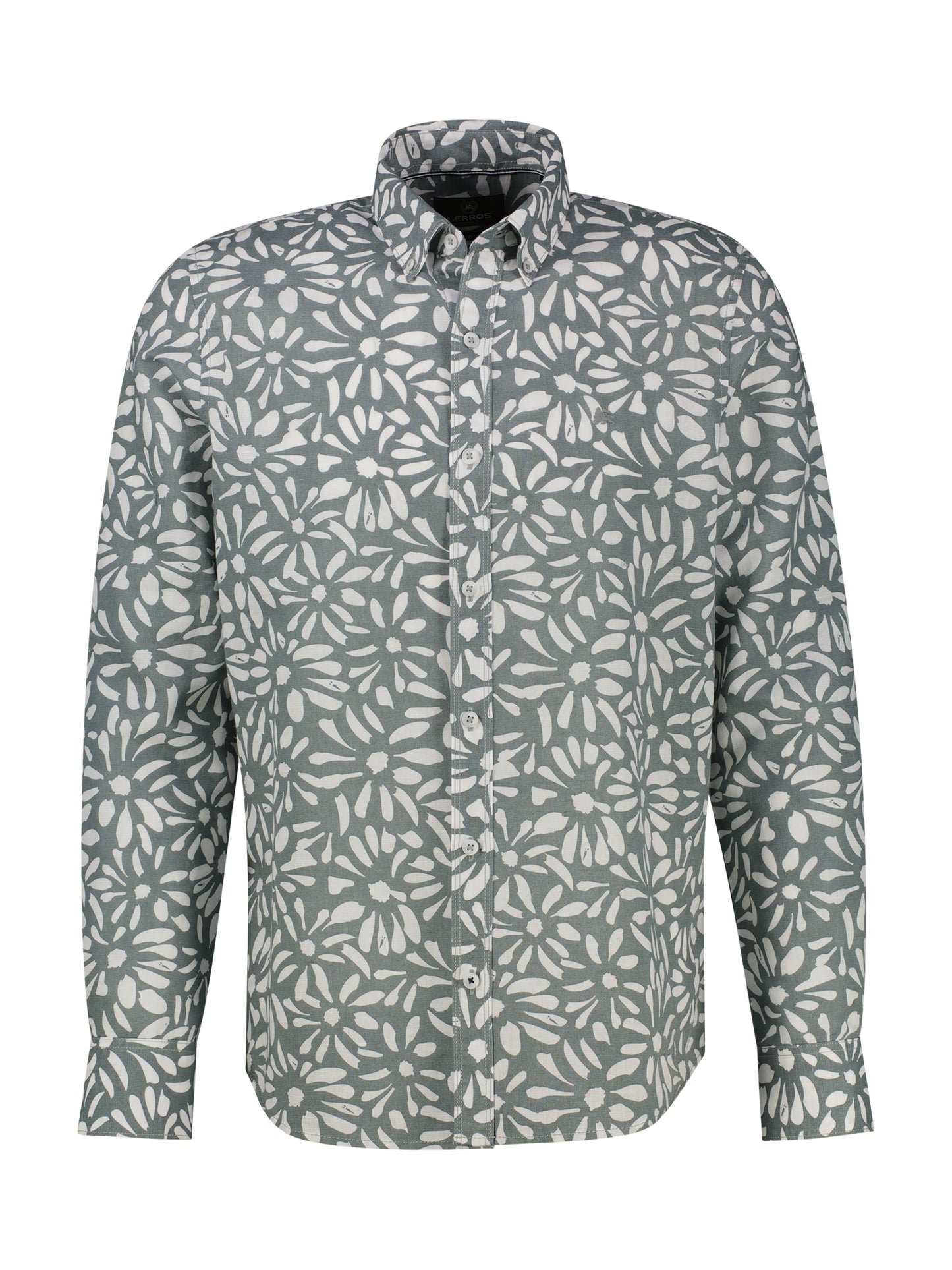 Lerros Overhemd Linnen Kleur Storm Grey