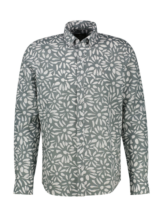 Lerros Overhemd Linnen Kleur Storm Grey