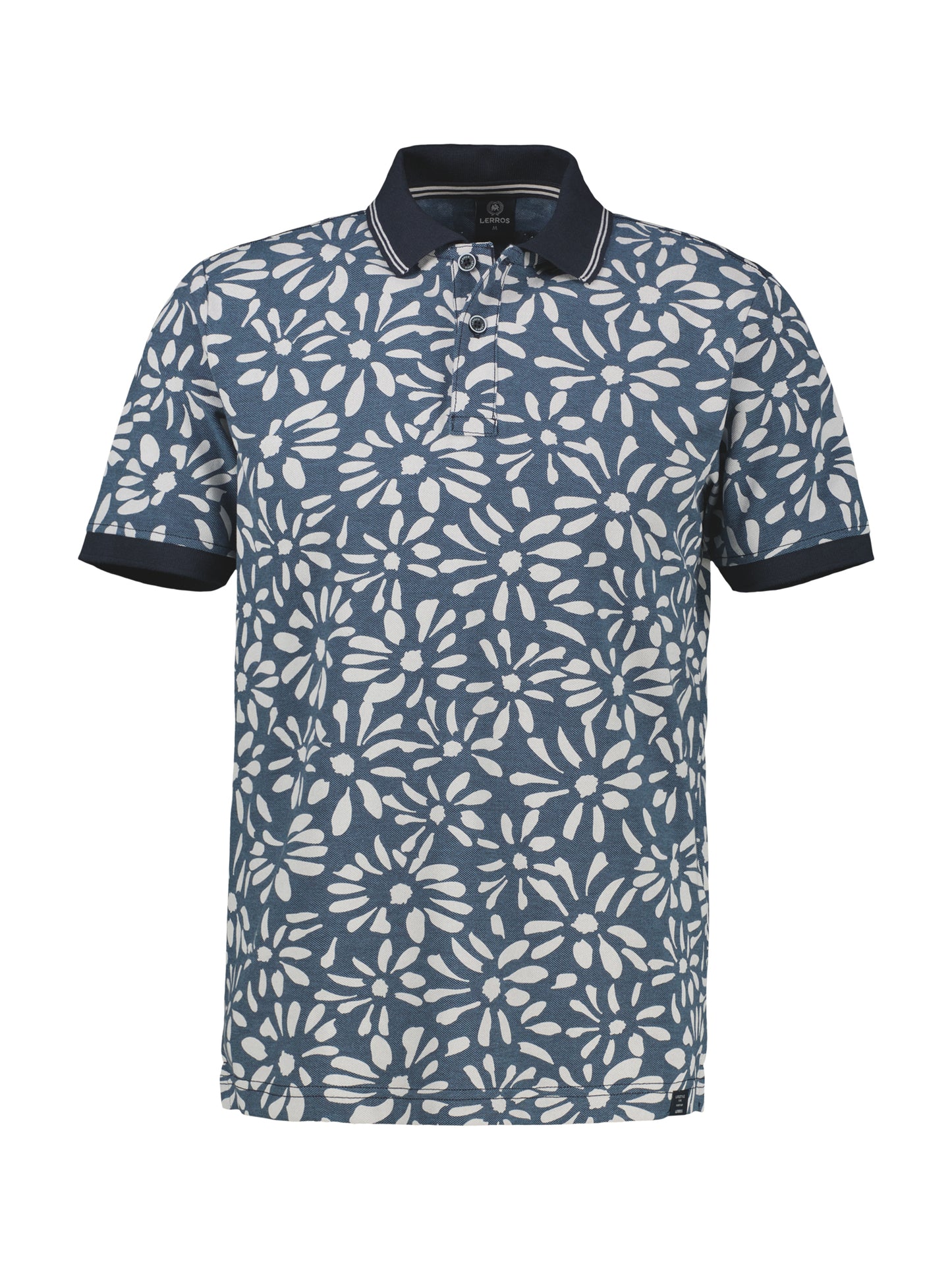 LERROS POLO BLAUW PRINT