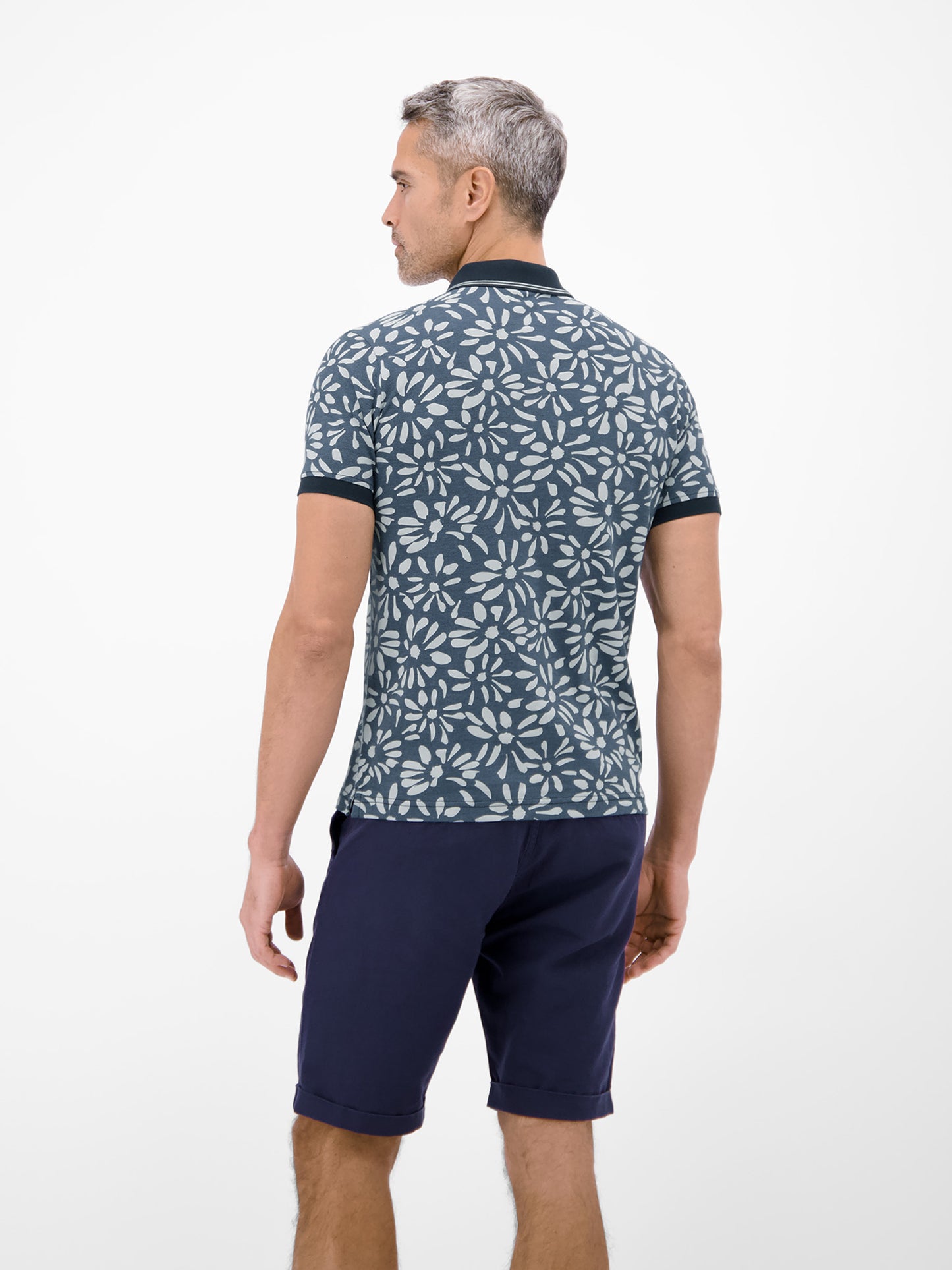 LERROS POLO BLAUW PRINT