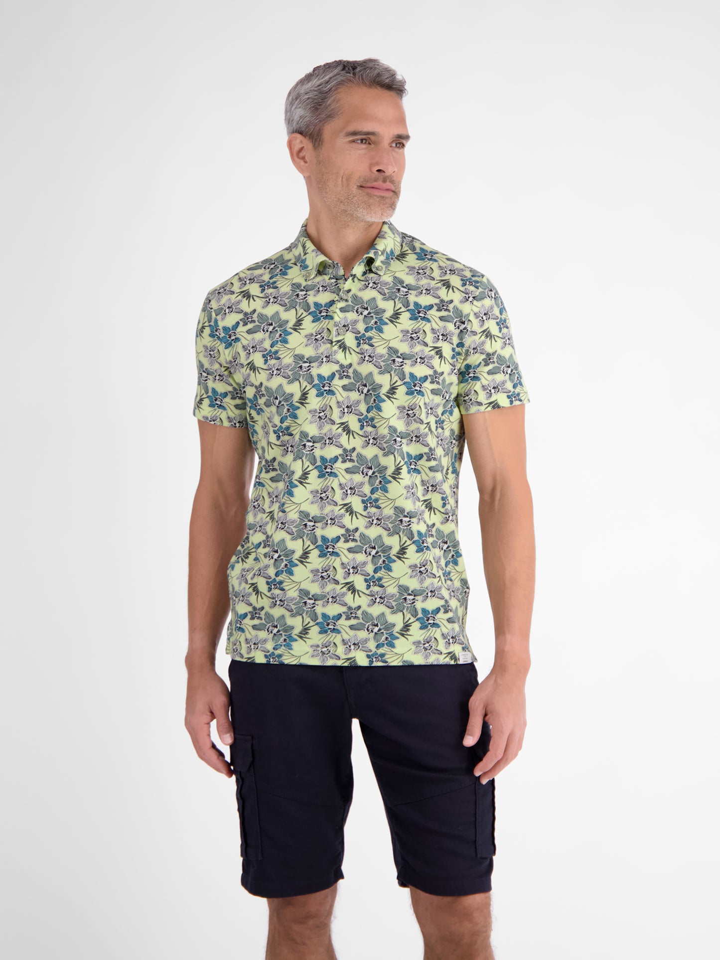 LERROS POLO GEEL PRINT