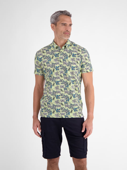 LERROS POLO GEEL PRINT