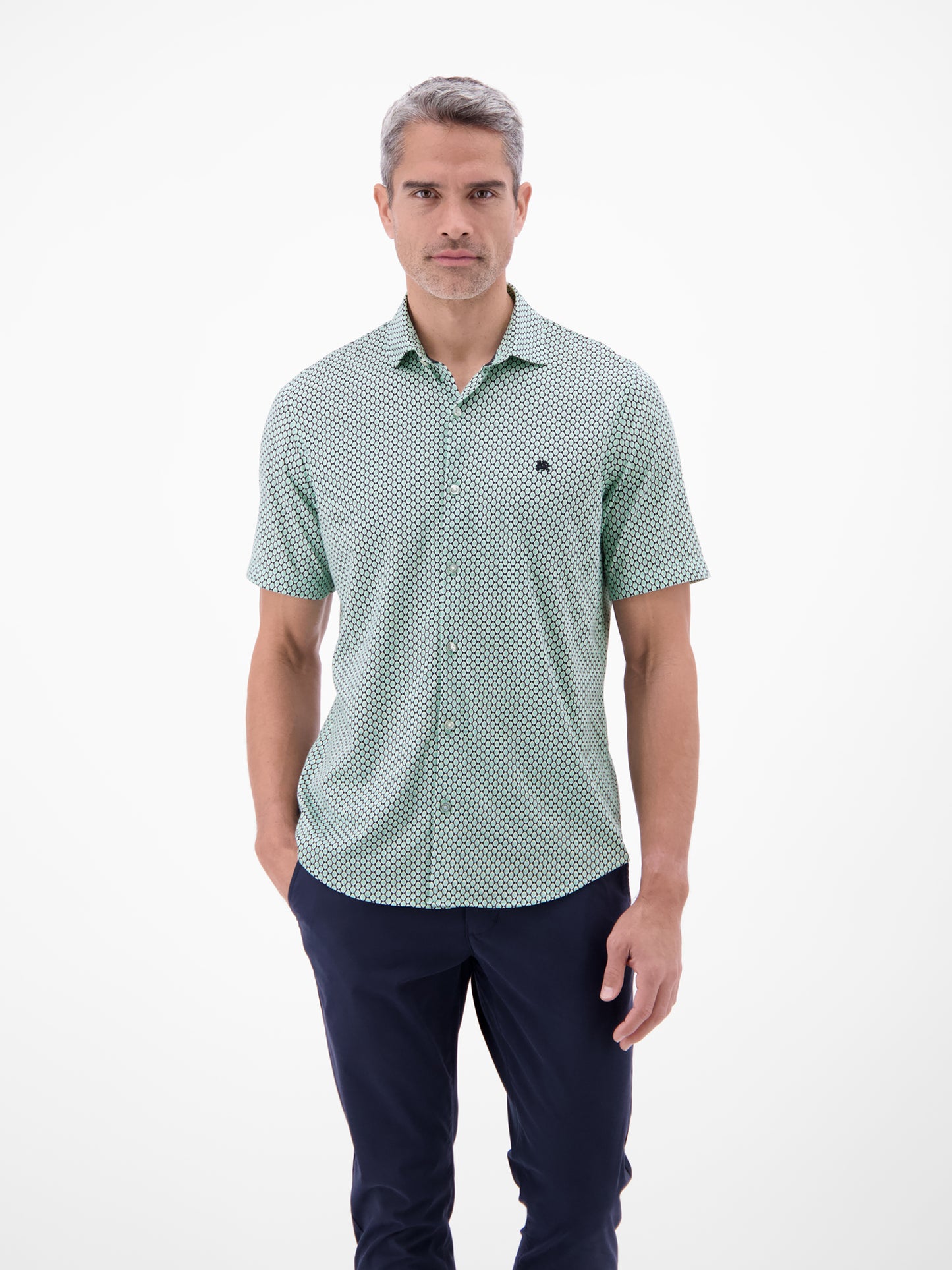 Lerros Overhemd Korte mouw Mint Water