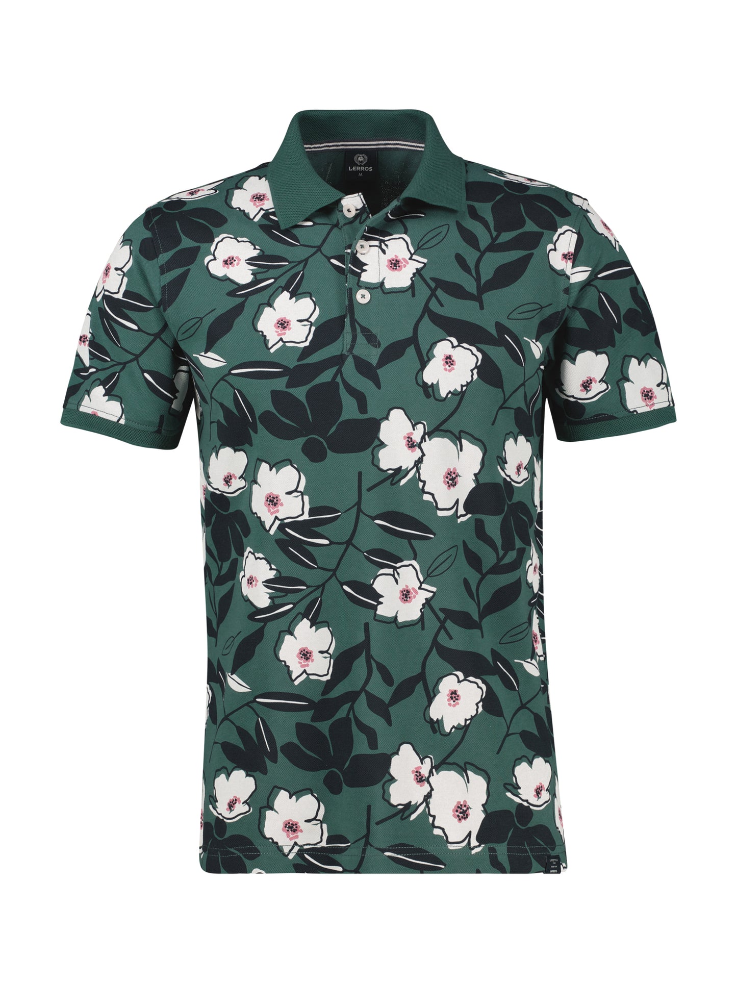 LERROS POLO GROEN PRINT