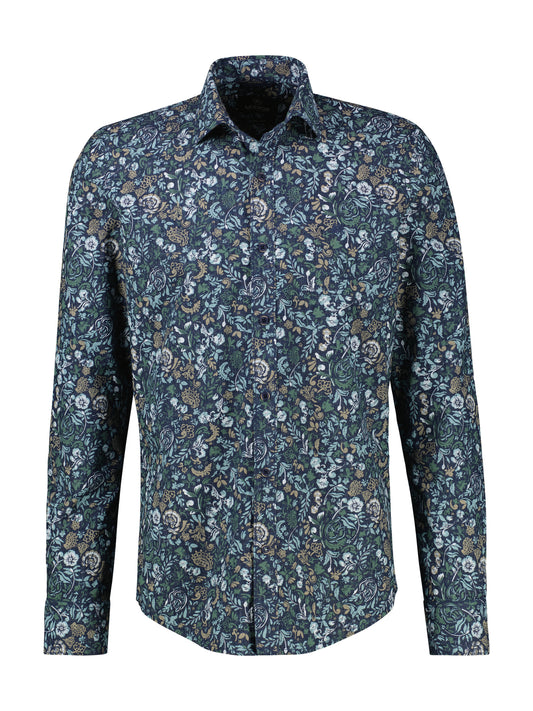 LERROS OVERHEMD BLAUW PRINT
