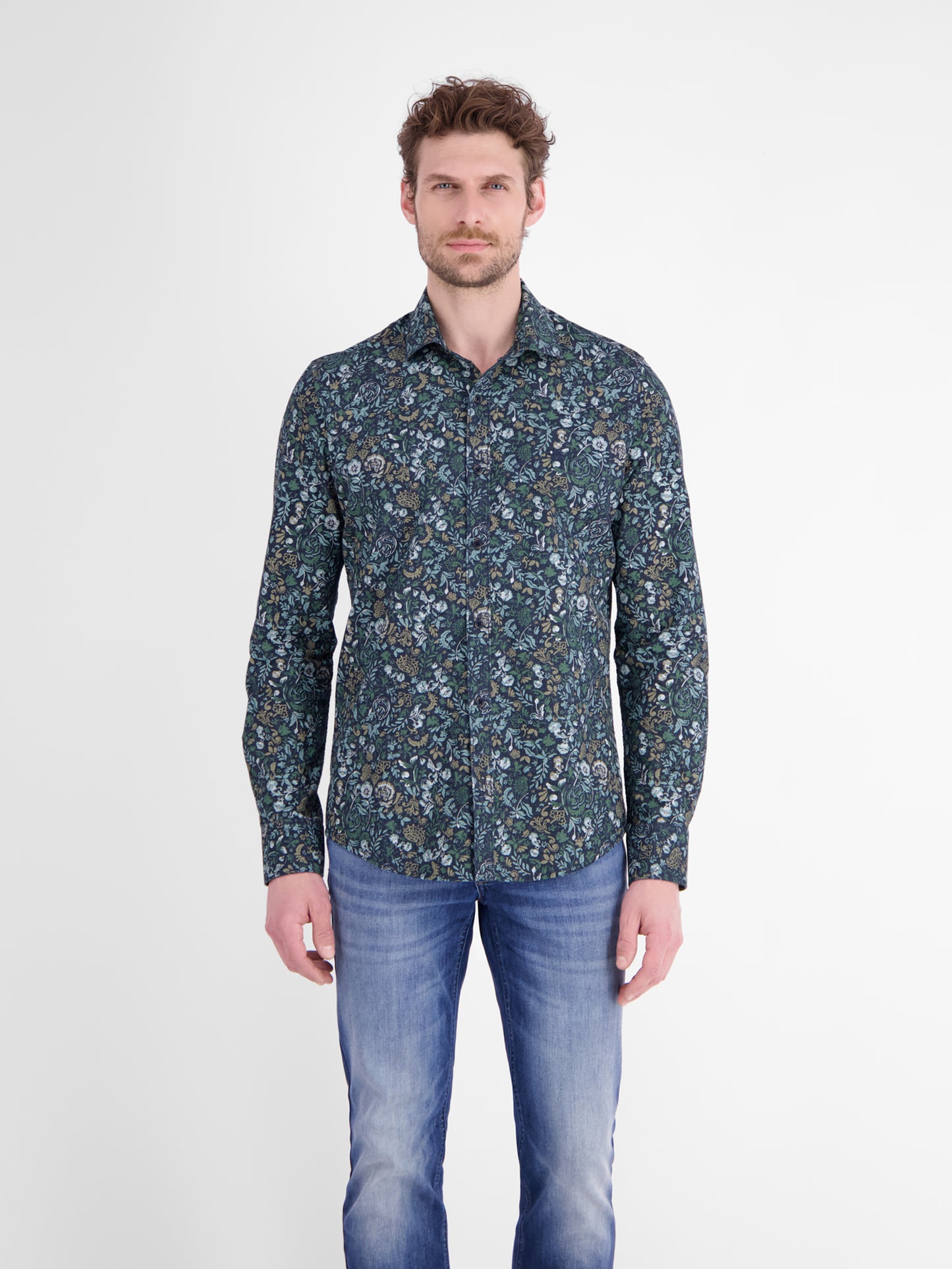LERROS OVERHEMD BLAUW PRINT