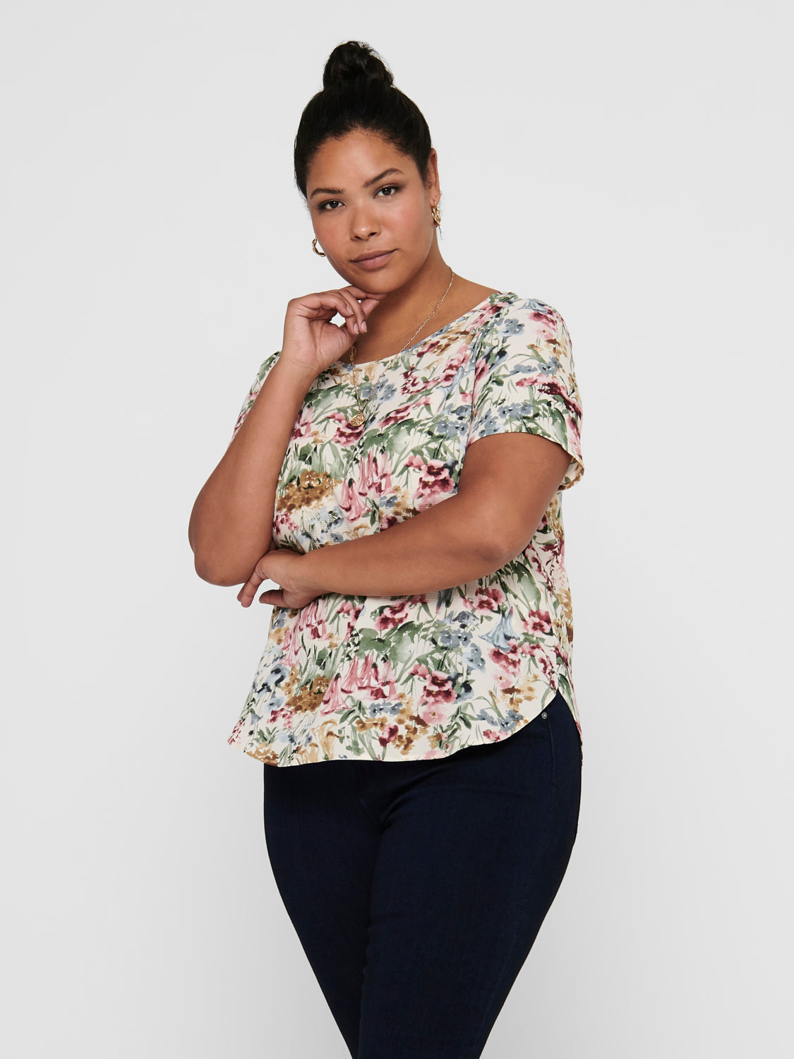 Only Carmakoma  CARVICA LIFE SS TOP WVN NOOS CLOUD DANCER