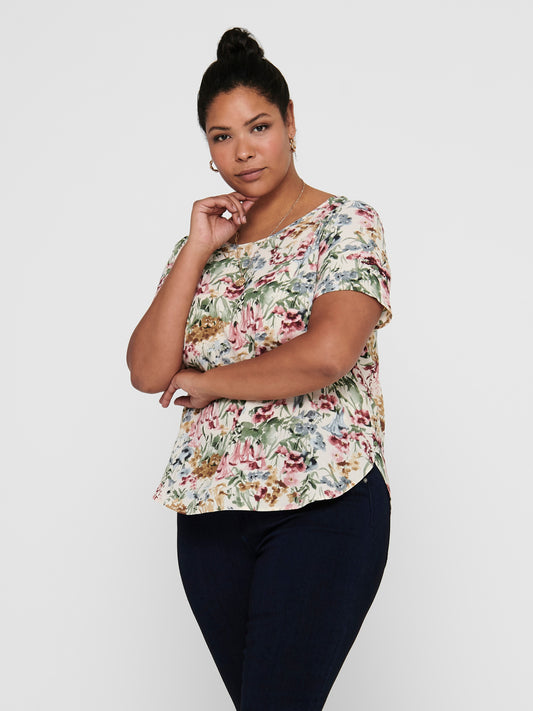 Only Carmakoma  CARVICA LIFE SS TOP WVN NOOS CLOUD DANCER