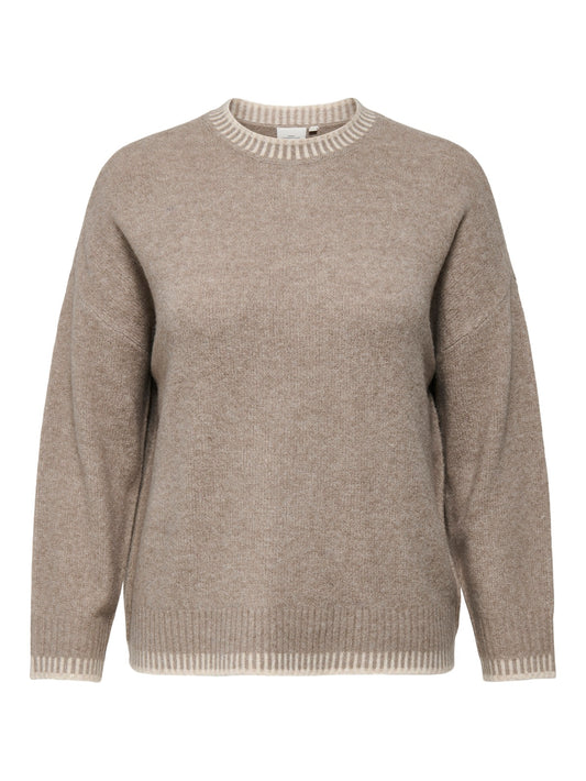 ONLY CARMAKOMA  CARSILMA LS STITCH MOCK NECK KNT