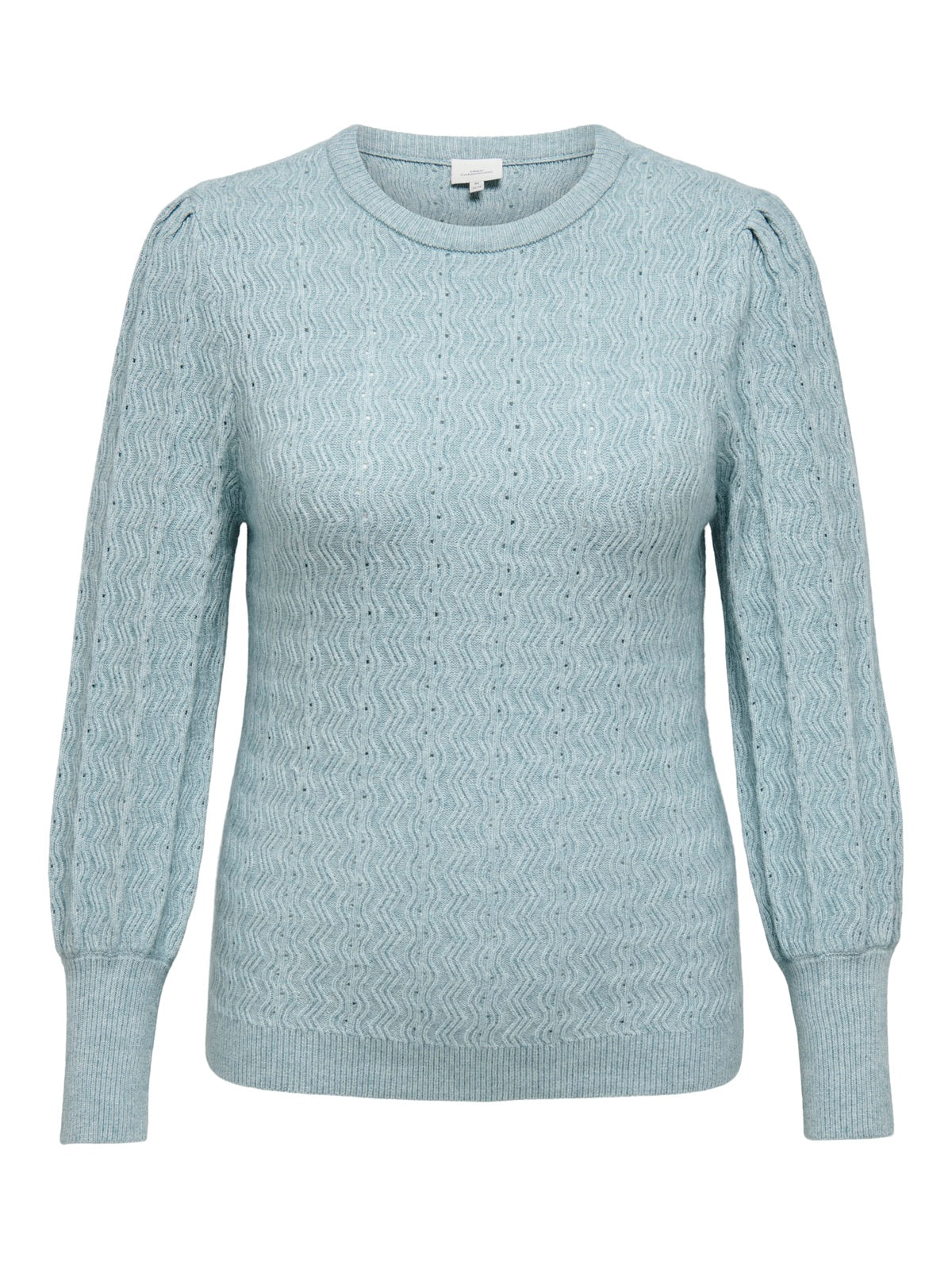 ONLY CARMAKOMA  CARKATIA LS STRUC PUFF O-NECK KNT BLAUW