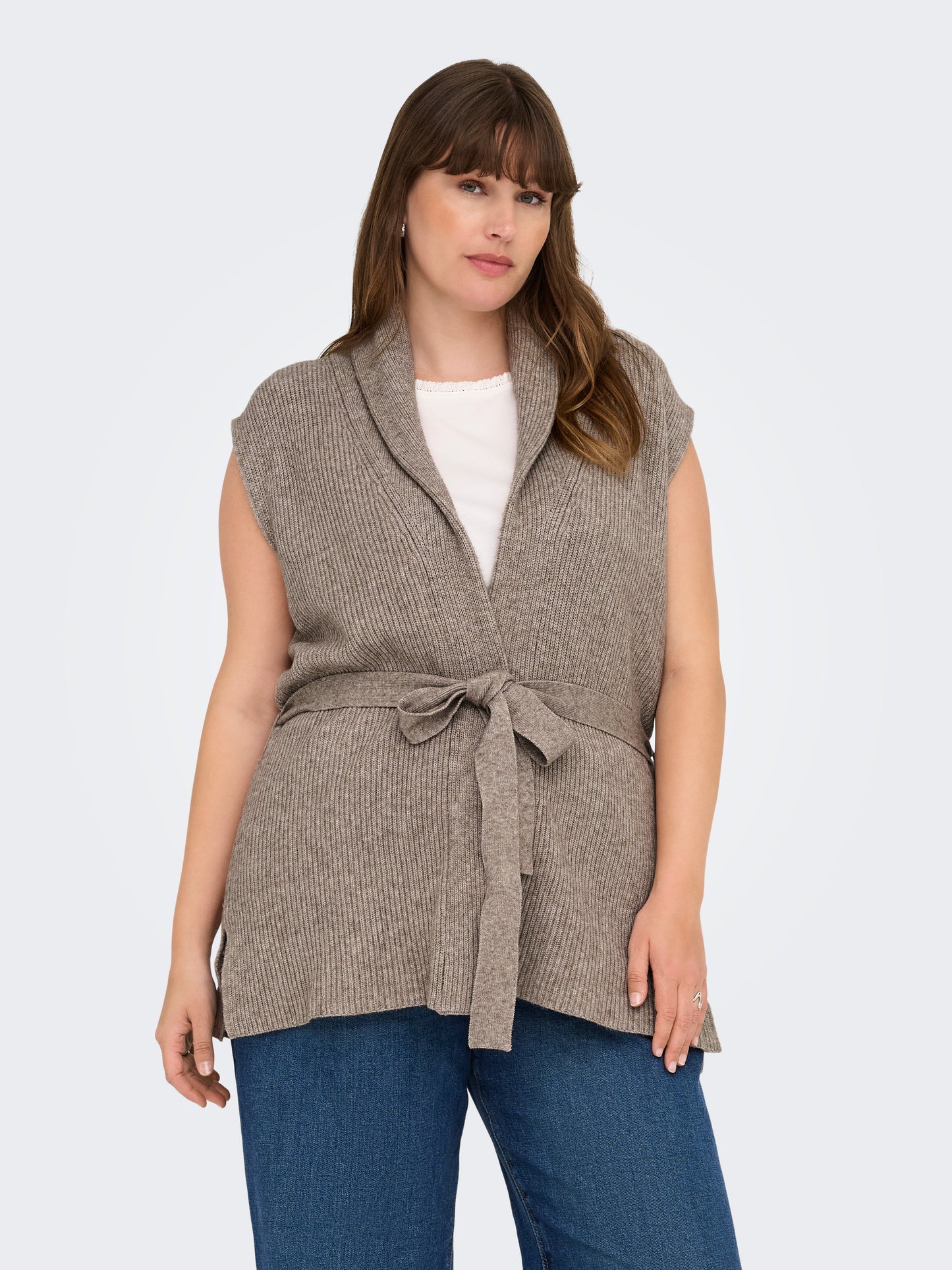 ONLY CARMAKOMA  CARKATIA SL RIB WRAP VEST KNT