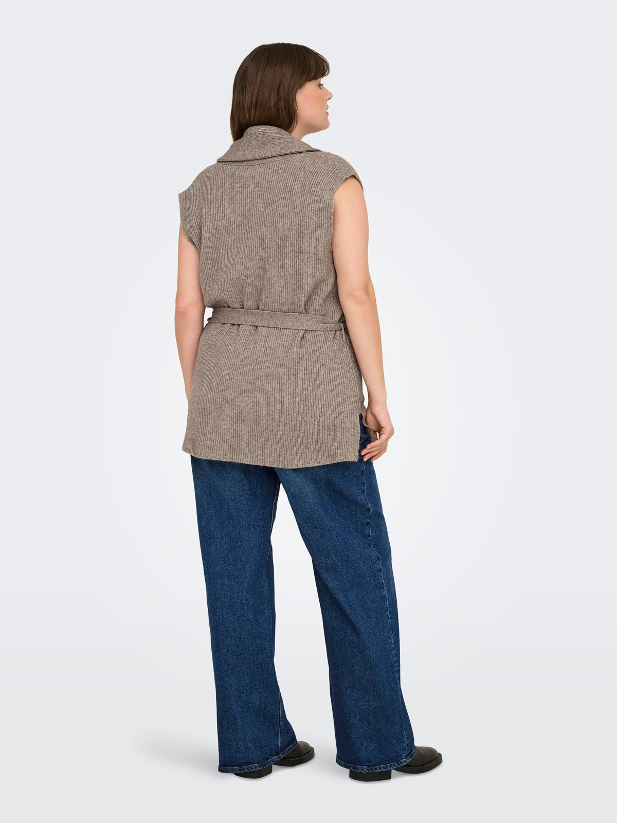 ONLY CARMAKOMA  CARKATIA SL RIB WRAP VEST KNT