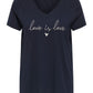 ONLY CARMAKOMA  CARKALLIE LIFE SS V-NECK A-SHAPE TEE BLAUW