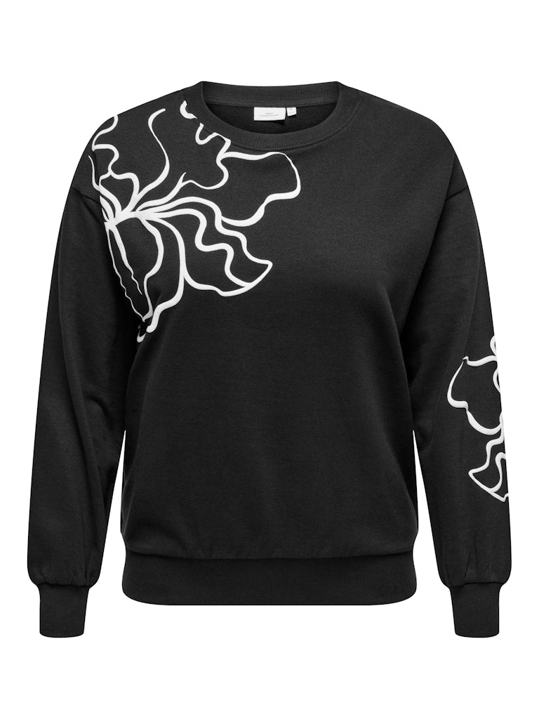 Only Carmakoma CARODESSA L/S O-NECK SWT JRS Black