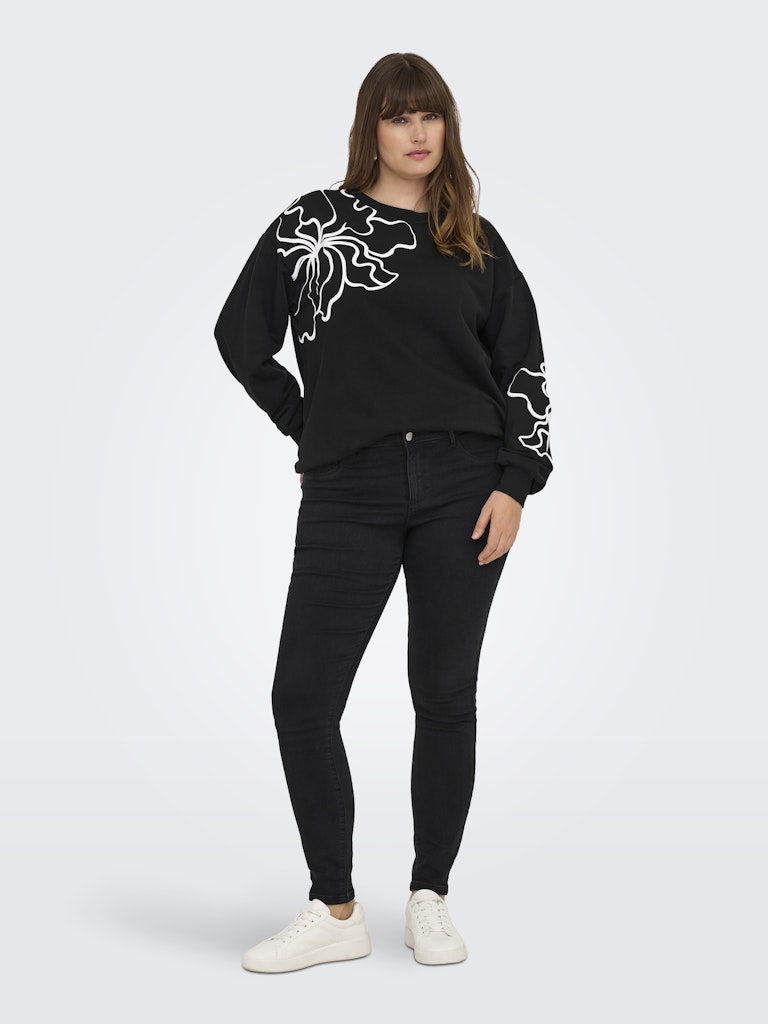 Only Carmakoma CARODESSA L/S O-NECK SWT JRS Black