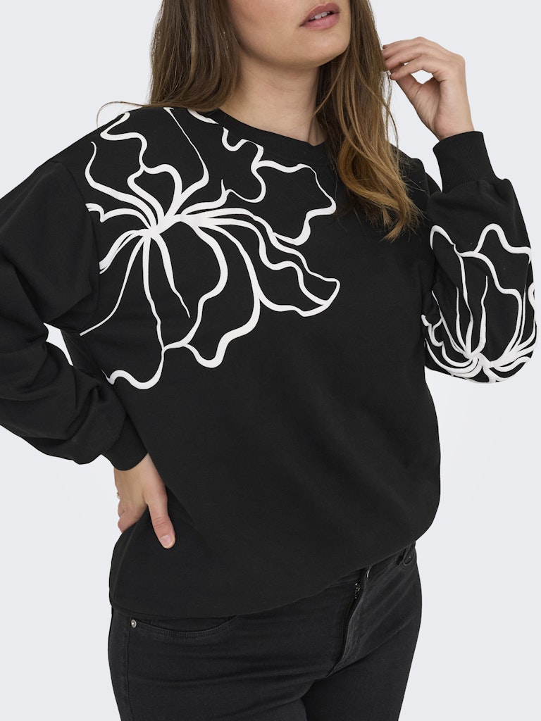 Only Carmakoma CARODESSA L/S O-NECK SWT JRS Black