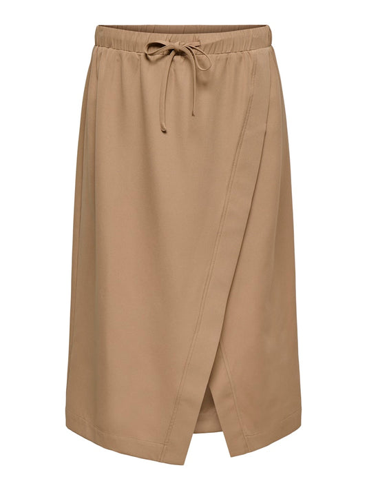 Only Carmakoma CARALLESIA LONG SLIT SKIRT TLR Cocoa Créme