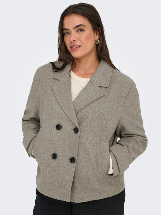 Only Carmakoma CARFREJA LIFE SHORT DB JACKET OTW NOOS  Mocha Meringue