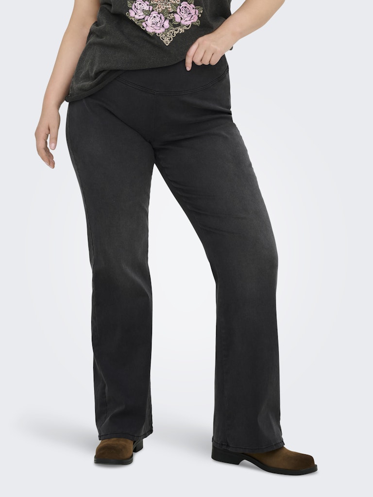Only Carmakoma  CARROYAL MID WAIST FLARED LEGGING NOOS zwart
