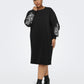 ONLY CARMAKOMA  CARJENNA LS O-NECK SWEAT DRESS SWT ZWART