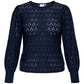 ONLY CARMAKOMA  CARCATTLEYA L/S O-NECK TOP JRS BLAUW