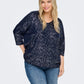 ONLY CARMAKOMA CARFOILA 3/4 V-NECK TOP JRS