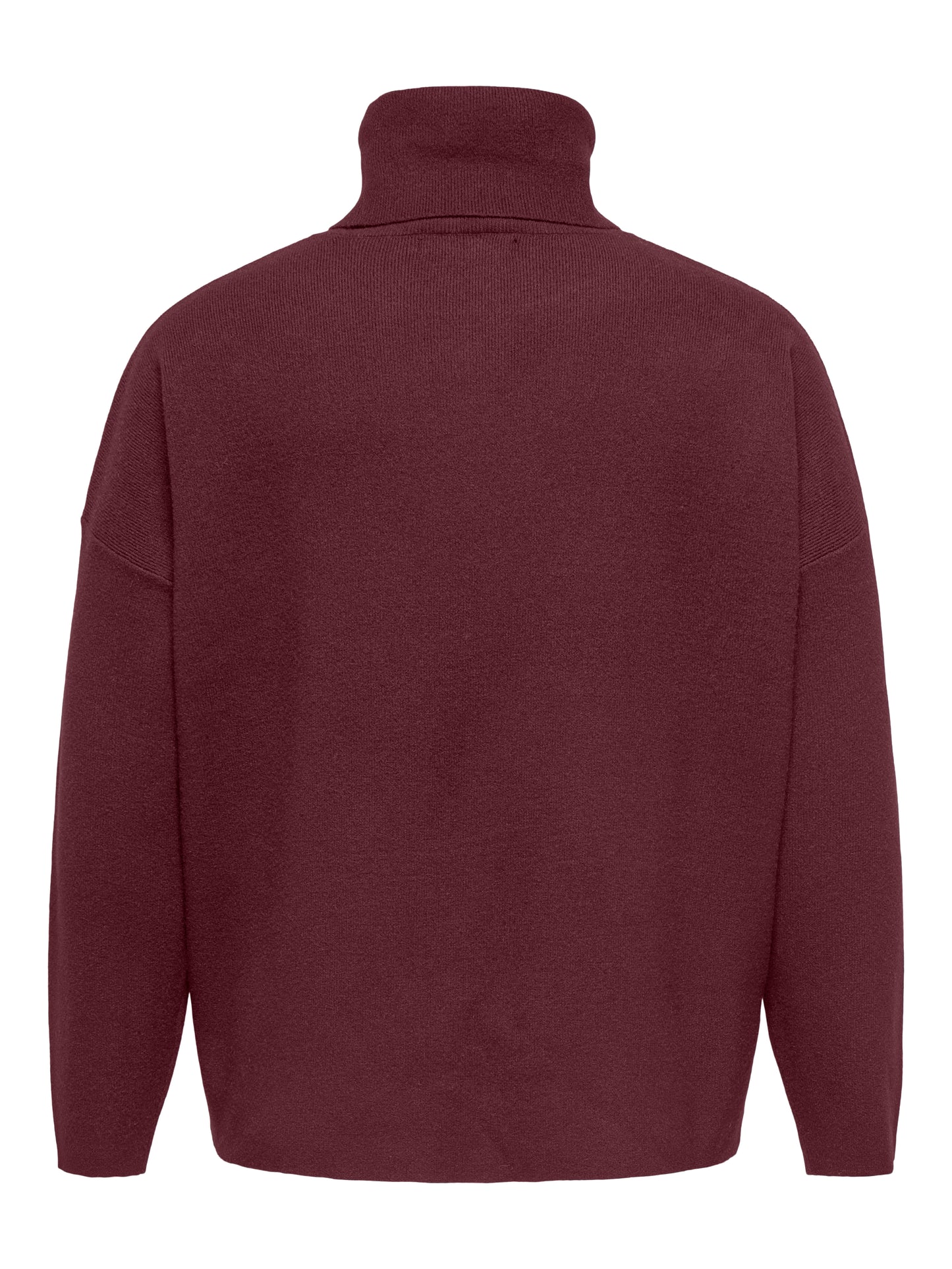 ONLY CARMAKOMA  CARAMA LIFE LS RIB ROLLNECK KNT BORDEAUX ROOD
