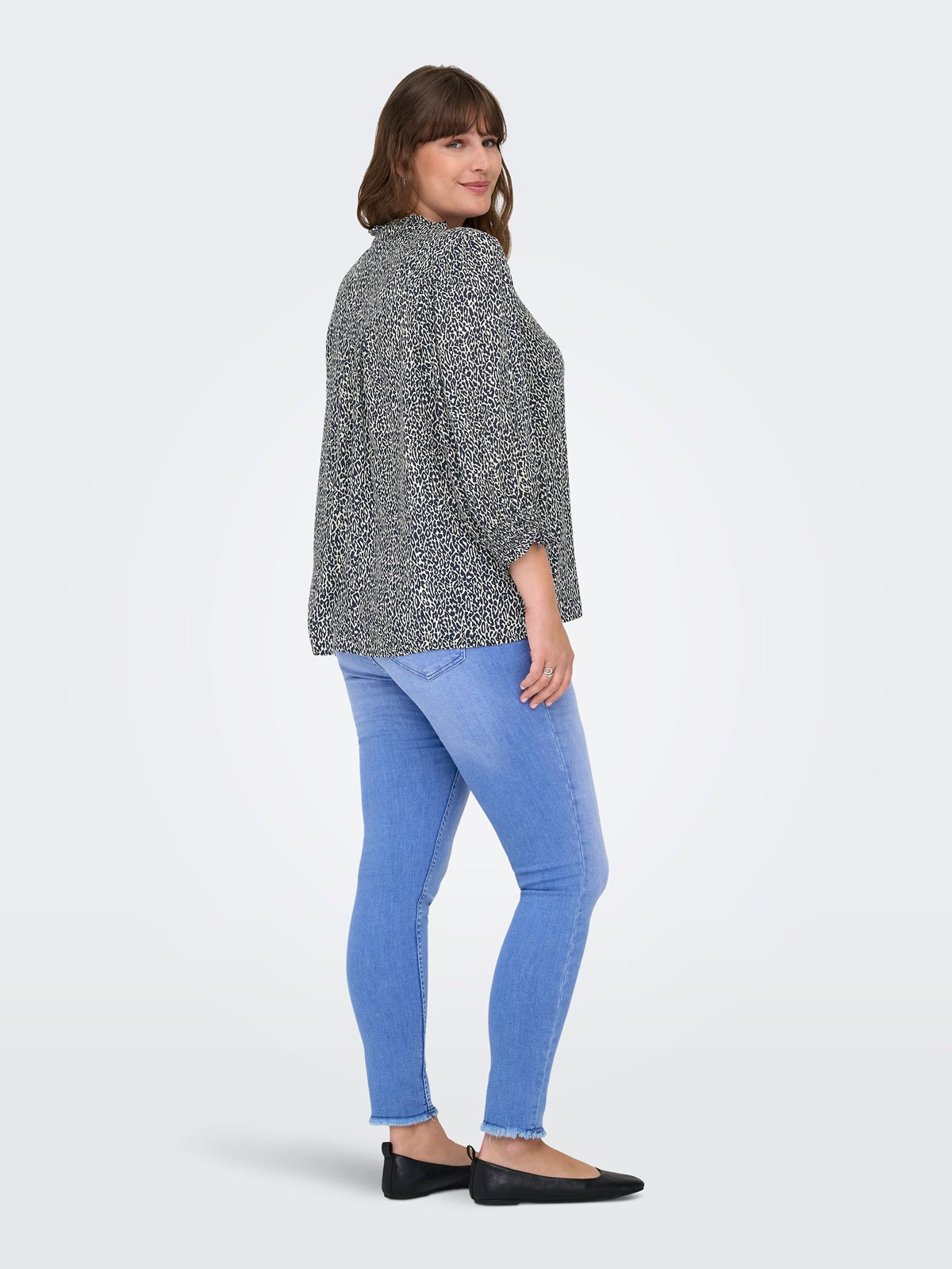 ONLY CARMAKOMA  CARRAYA 3/4 SHIRT WVN Night Sky