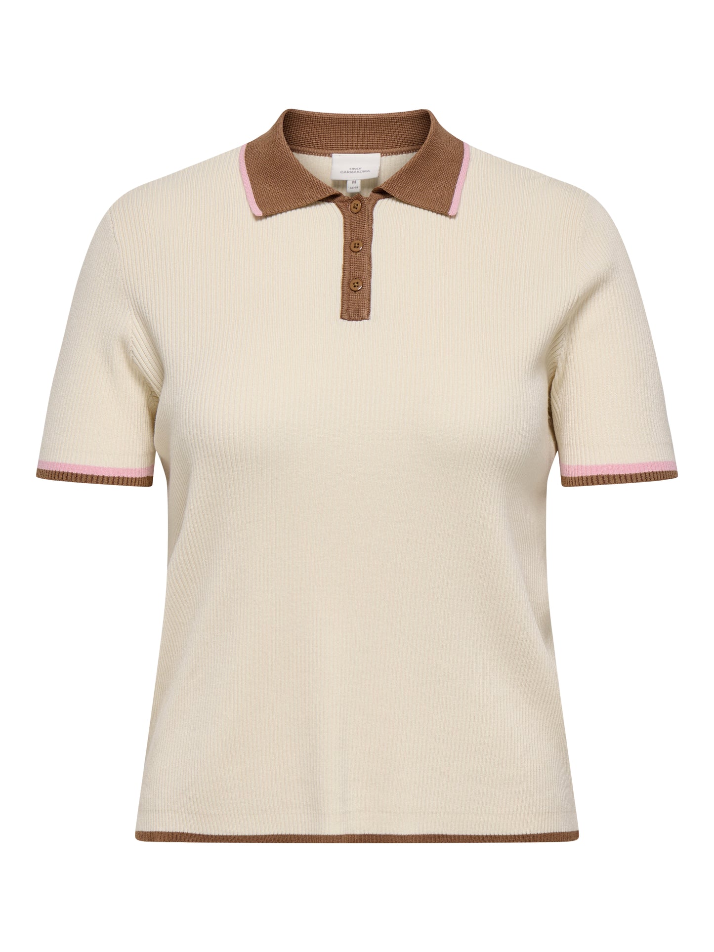 ONLY CARMAKOMA  CARMEDDI LIFE SS CONTRAST POLO KNT