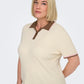 ONLY CARMAKOMA  CARMEDDI LIFE SS CONTRAST POLO KNT