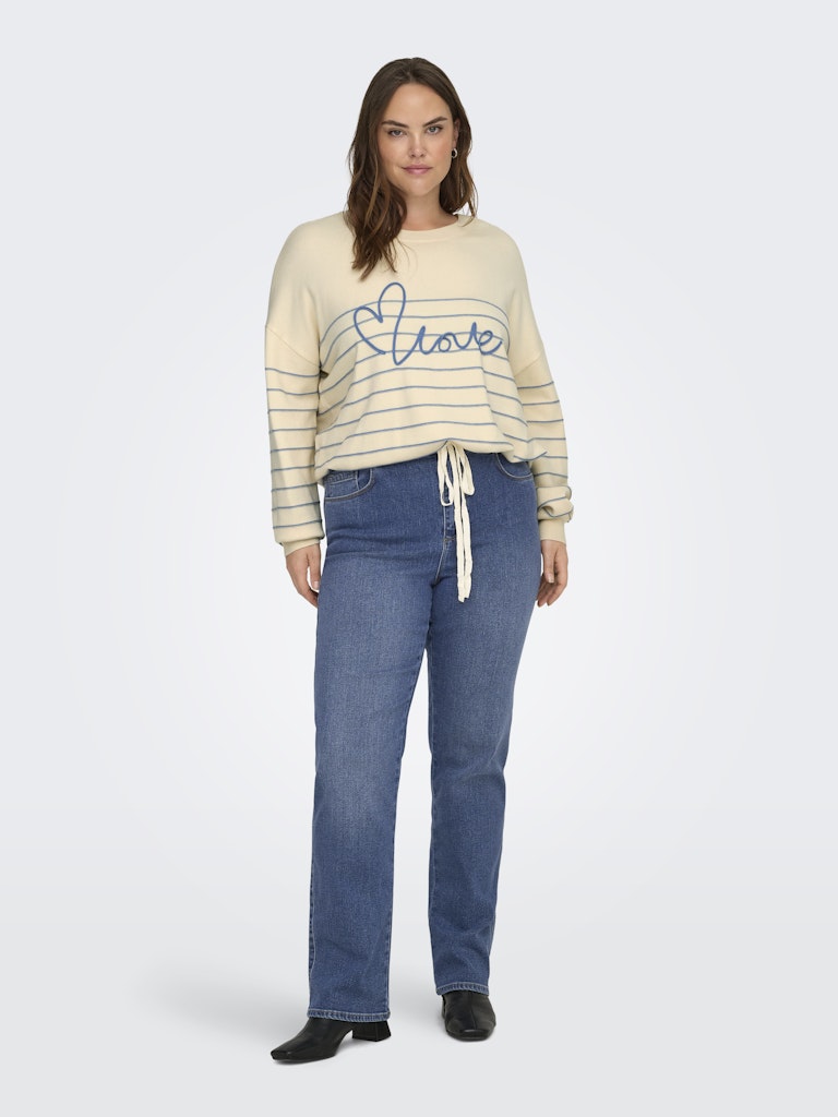 Only Carmakoma  CARSIGNE LS TEXT DETAIL O-NECK KNT Birch