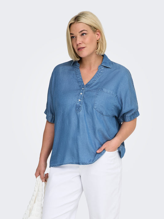 ONLY CARMAKOMA  CARCHARIS LIFE CAP SLEEVE SHIRT PNT