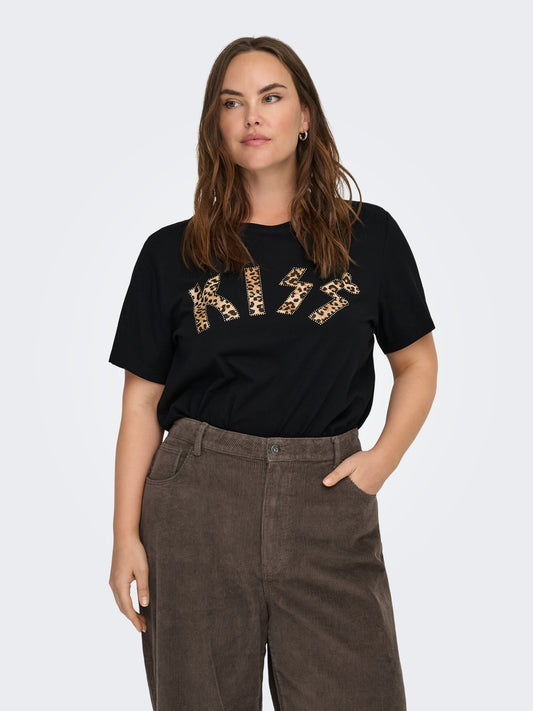 ONLY CARMAKOMA  CARCRUZ SS O-NECK REG TEE JRS