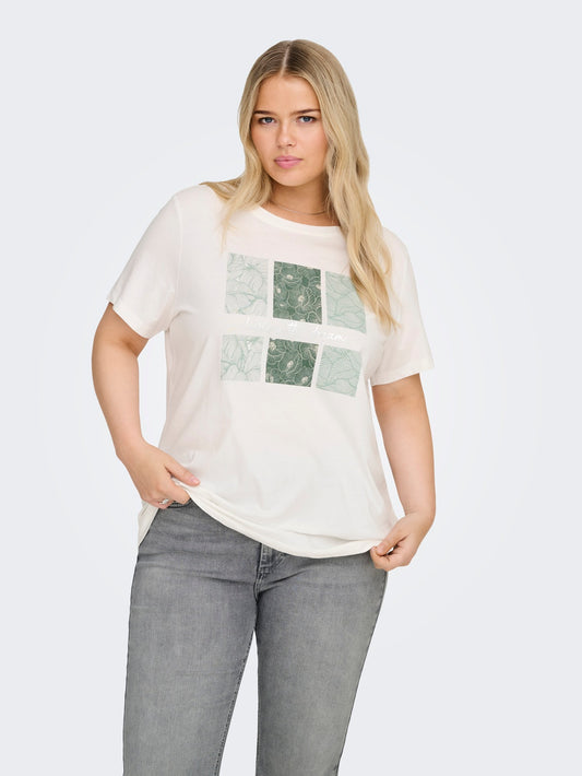 ONLY CARMAKOMA  CARCRUZ SS O-NECK REG TEE JRS