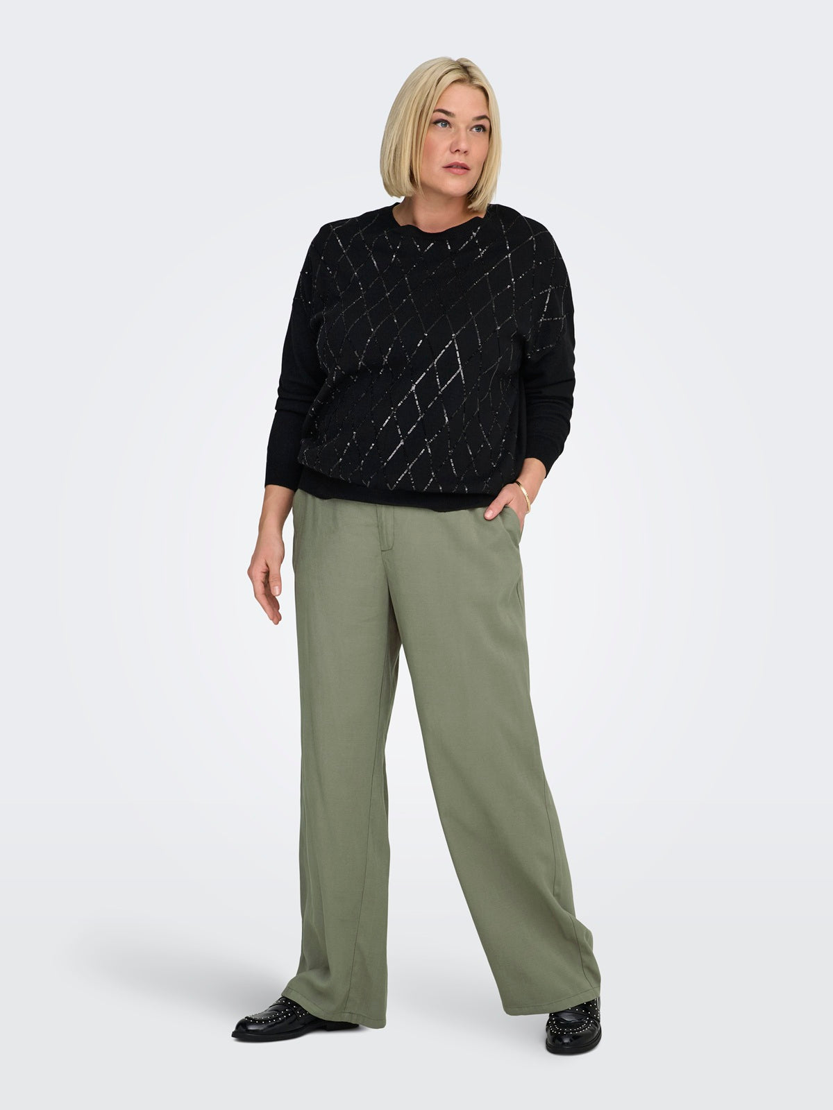 ONLY CARMAKOMA  CARARIS LIFE HW STRAIGHT PANTS