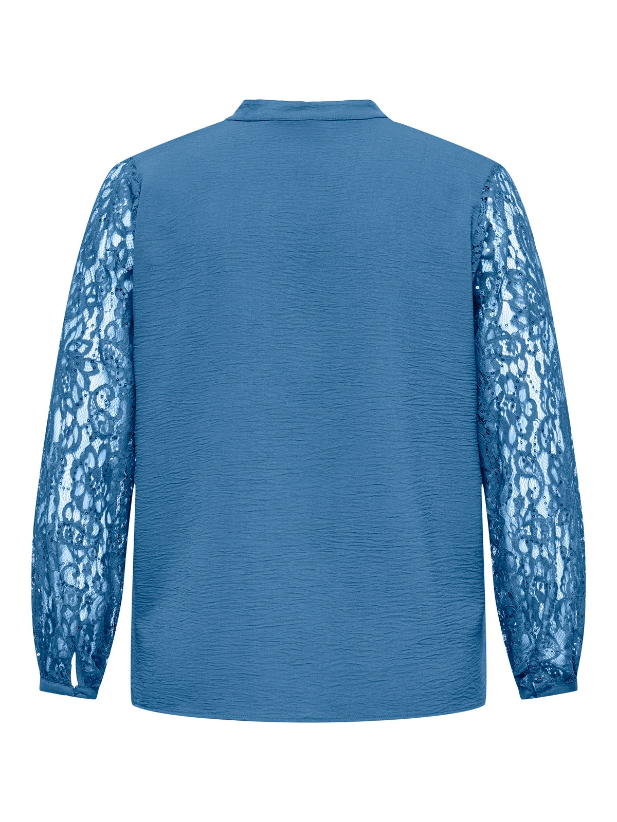 ONLY CARMAKOMA  CARKAMMY LIFE LS V-NECK LACE SHIRT WVN BLAUW