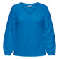 ONLY CARMAKOMA  CAREFFIE LS V-NECK BLOUSE JRS BLAUW