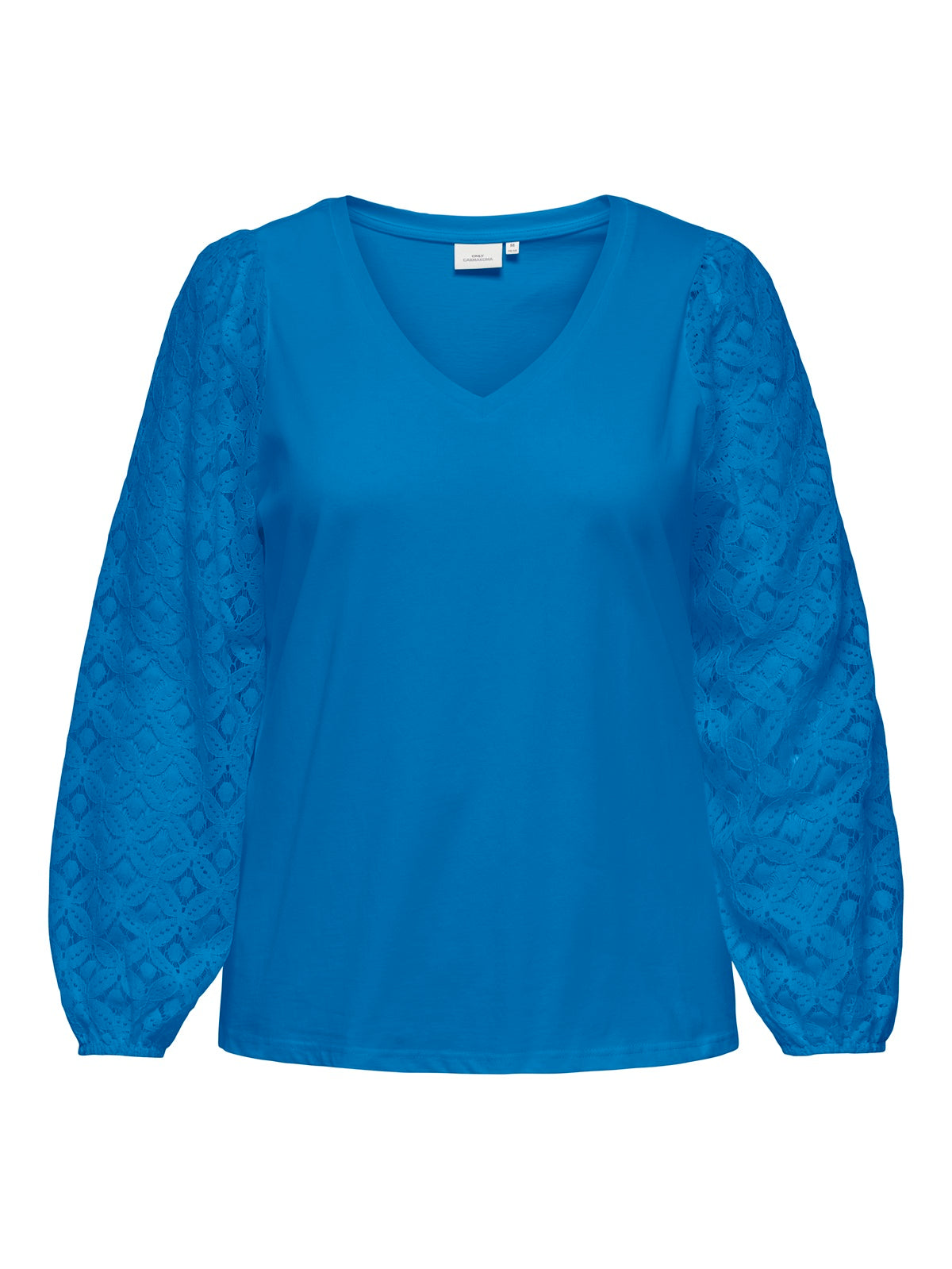 ONLY CARMAKOMA  CAREFFIE LS V-NECK BLOUSE JRS BLAUW