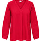 ONLY CARMAKOMA  CARMETTA LIFE 3/4 V-NECK TOP WVN ROOD