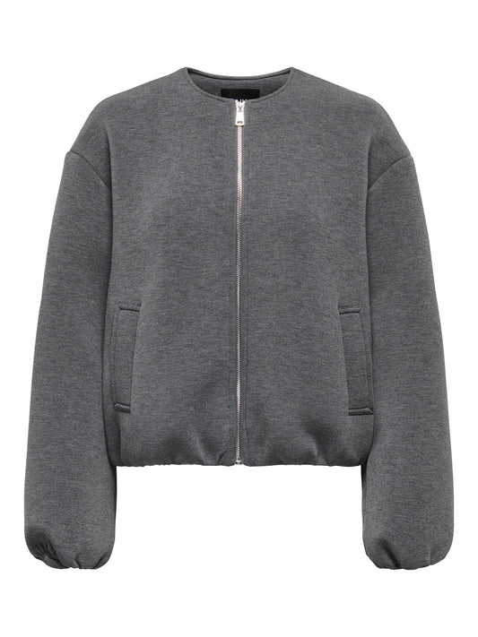 ONLY CARMAKOMA  CARELLIE SCUBA JACKET OTW GRIJS