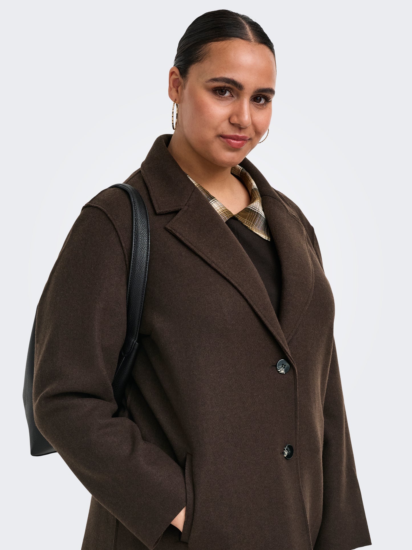 ONLY CARMAKOMA  CARCARRIE BONDED REV COAT OTW NOOS BRUIN