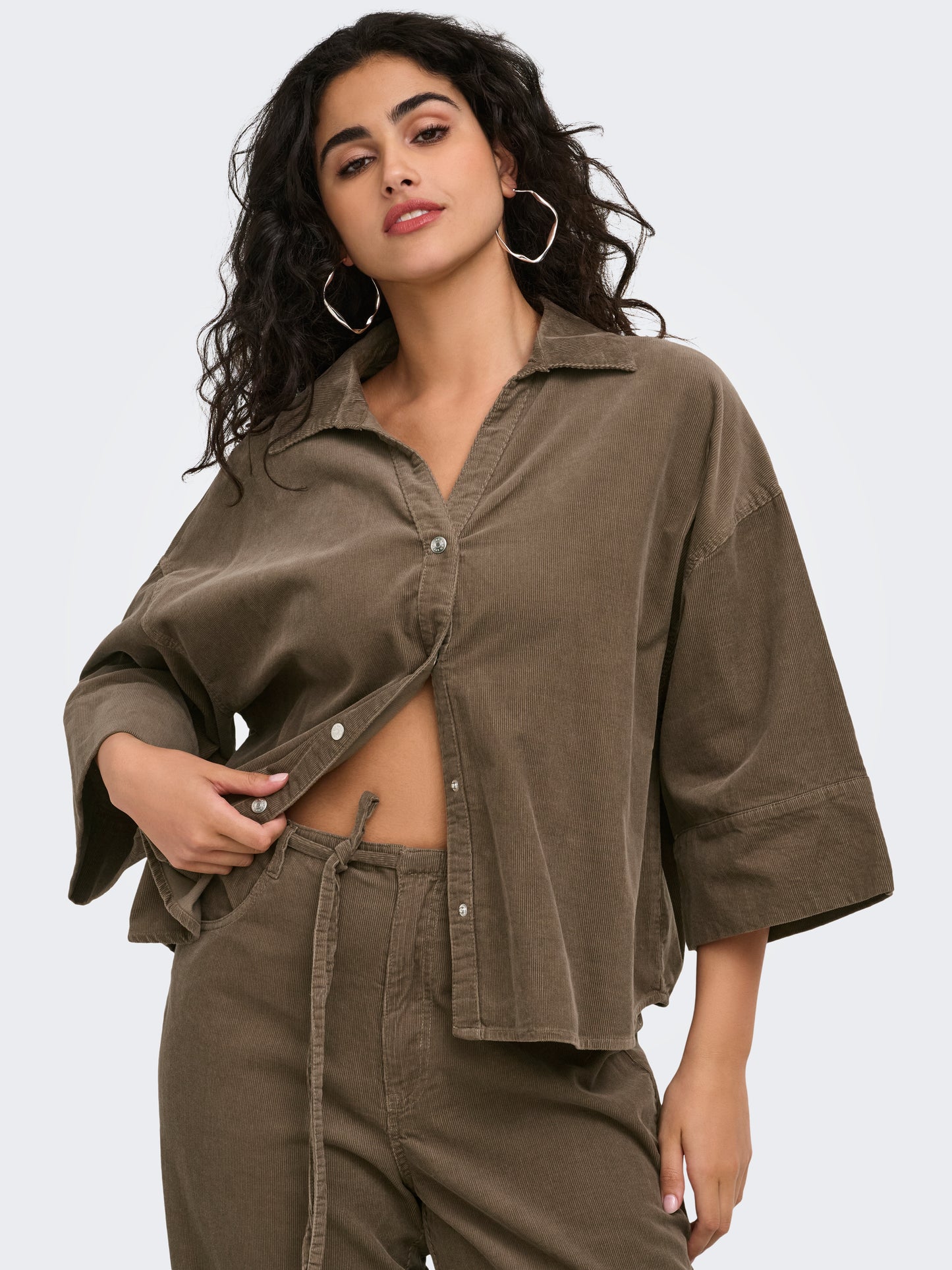 ONLY CARMAKOMA  CARNESSA 3/4 CORD SHIRT CC PNT