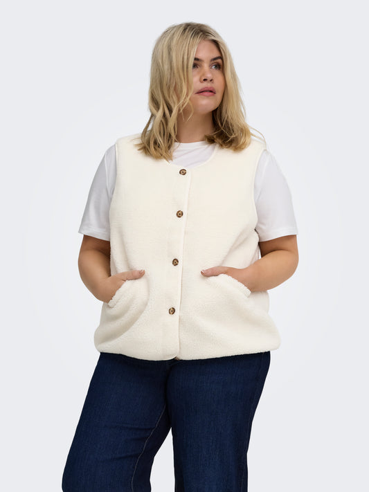 ONLY CARMAKOMA  CARBABY TEDDY VEST PNT CREME