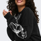 ONLY CARMAKOMA  CARODESSA L/S O-NECK SWT JRS ZWART