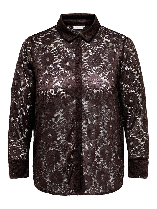 ONLY CARMAKOMA  CARZION L/S LACE SHIRT JRS