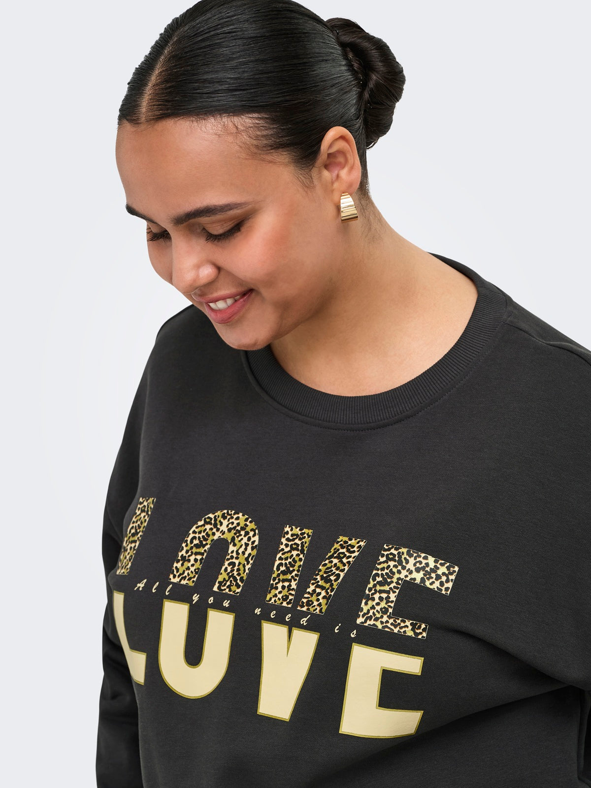 ONLY CARMAKOMA  CARTAMMIE L/S LEO PRINT O-NECK SWT JRS