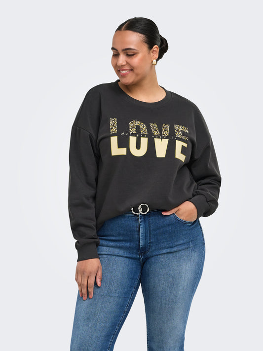 ONLY CARMAKOMA  CARTAMMIE L/S LEO PRINT O-NECK SWT JRS